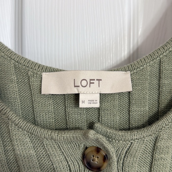 LOFT Ribbed Button Sweater Tank - Picture 3 of 4